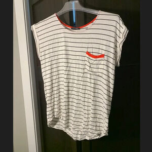 Papermoon black and white striped shirt